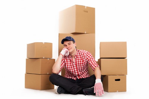 Local movers handling household furniture and boxes